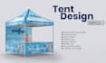 design tent, table cover, flag and canopy tent