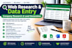 web research and data entry