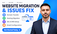 connect, transfer, fix domain hosting website migration SSL email dns transfer