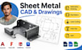 sheet metal cad, fabrication drawing, dxf, laser cutting, flat pattern, cnc file