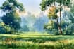 illustrate a watercolor landscape illustration