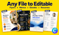 convert pdf or image into editable canva, illustrator or photoshop file