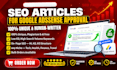 write bulk SEO articles for google adsense approval, website content, blog posts
