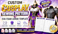 create custom cosplay pattern eva foam armor dress garment sewing pattern pdf