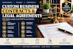 draft customized business contracts and legal agreements