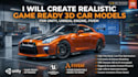 create realistic game ready 3d car models for unity unreal and fivem
