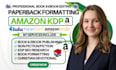 do paper back formatting, kdp book publishing, kindle book and ebook formatting