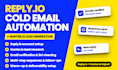 setup reply io automation email outreach hunter io lead generation campaigns
