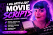 write movie script, screenplay, screenwriting feature film script TV script
