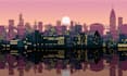 create custom pixel art background, game environment, and landscape illustration