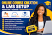 build online course creation, moodle lms, talent lms setup, custom theme design