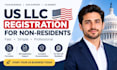 register a US llc for non residents with ein application support