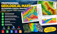 create geological maps, cross sections and topo maps in gis