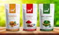 design stand up pouch packaging with print ready dieline