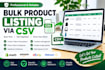organize and upload product data