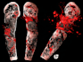 do premium trash polka design , sleeve tattoo