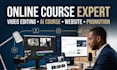 do online course video editing, ai faceless course, design online course website