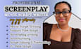 write screenplay, movie script, film script screenwriting, script editing