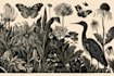 do botanical and animal linocut illustration