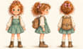 draw a hand drawn childrens character expression and pose sheet