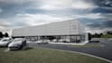 create a luxury 3d car dealership or auto showroom interior and exterior render