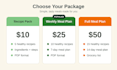 create a healthy recipes and a custom meal plan