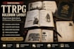 design ttrpg rulebook layout, rpg board game rules book character sheet layout