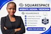 build squarespace website design, redsign squarespace, website development