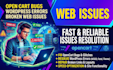 fix open cart bugs wordpress errors broken web issues in opencart online store