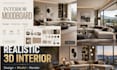 design 3d interior home decor, moodboard design, realistic 4k interior rendering