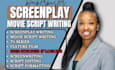 write blockbuster screenplay movie script, screenwriting, film script, tv series