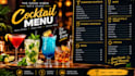 design cocktail menu, bar menu, drink menu, beverage m