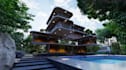 render 3d structure,cantilevered architecture,3d masonry facades, faculties, fbx