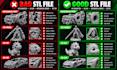 do stl file repair, edit obj file, custom 3d model file modification, fix mesh