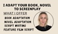 adapt your novel, novella, book to a professional screenplay