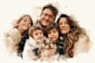 make watercolor family portrait