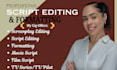 edit, rewrite, proofread and polish your movie script