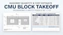 do cmu block takeoff, masonry quantity takeoff and construction estimate