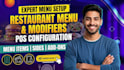 configure restaurant menu and modifiers on pos