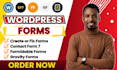create or fix wordpress form using contact form 7, formidable, gravity form