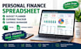create a personal finance spreadsheet, budget and expense tracker