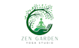 design a wellness retreat logo with a serene mountain mark
