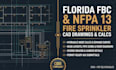 draft florida fbc nfpa 13 fire sprinkler cad drawings and calcs