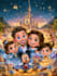 make a disney cartoon illustration