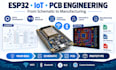 design esp32 wifi bluetooth iot pcb, schematic and pcb layout