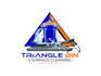 do creative triangle bin cleaning  logo design