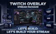 design animated twitch overlay stream package and twitch badges