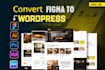 convert figma, PSD, xd, or canva design to wordpress