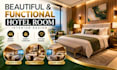 create a beautiful and functional hotel room interior design