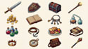 create custom pixel art 2d game assets, sprites, props, items, retro game assets